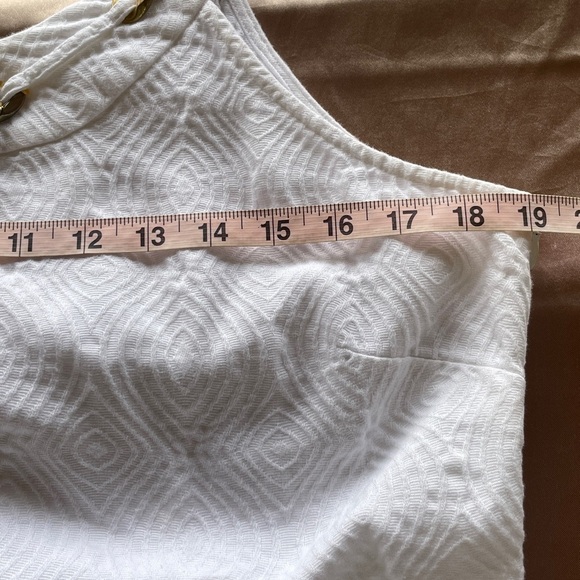 Bethany Bright White with Gold Details Halter Dress Size 12 - Picture 5 of 9